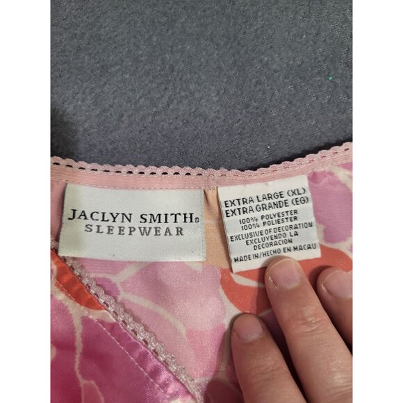 Vintage Jaclyn Smith Nightgown Slip Chemise XL Floral Pink Valentines Feminine - Picture 6 of 8
